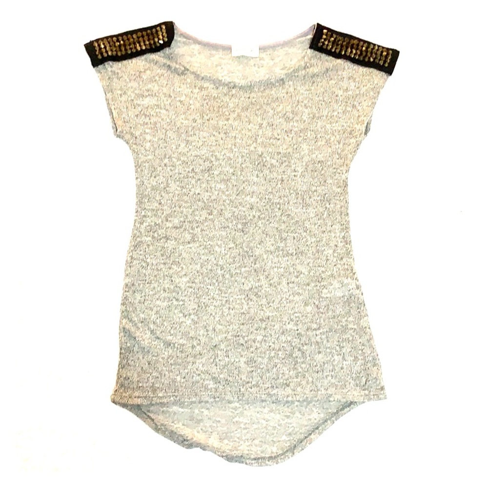 🔥✨HP✨Poetry grey knit top with gold “spikes”